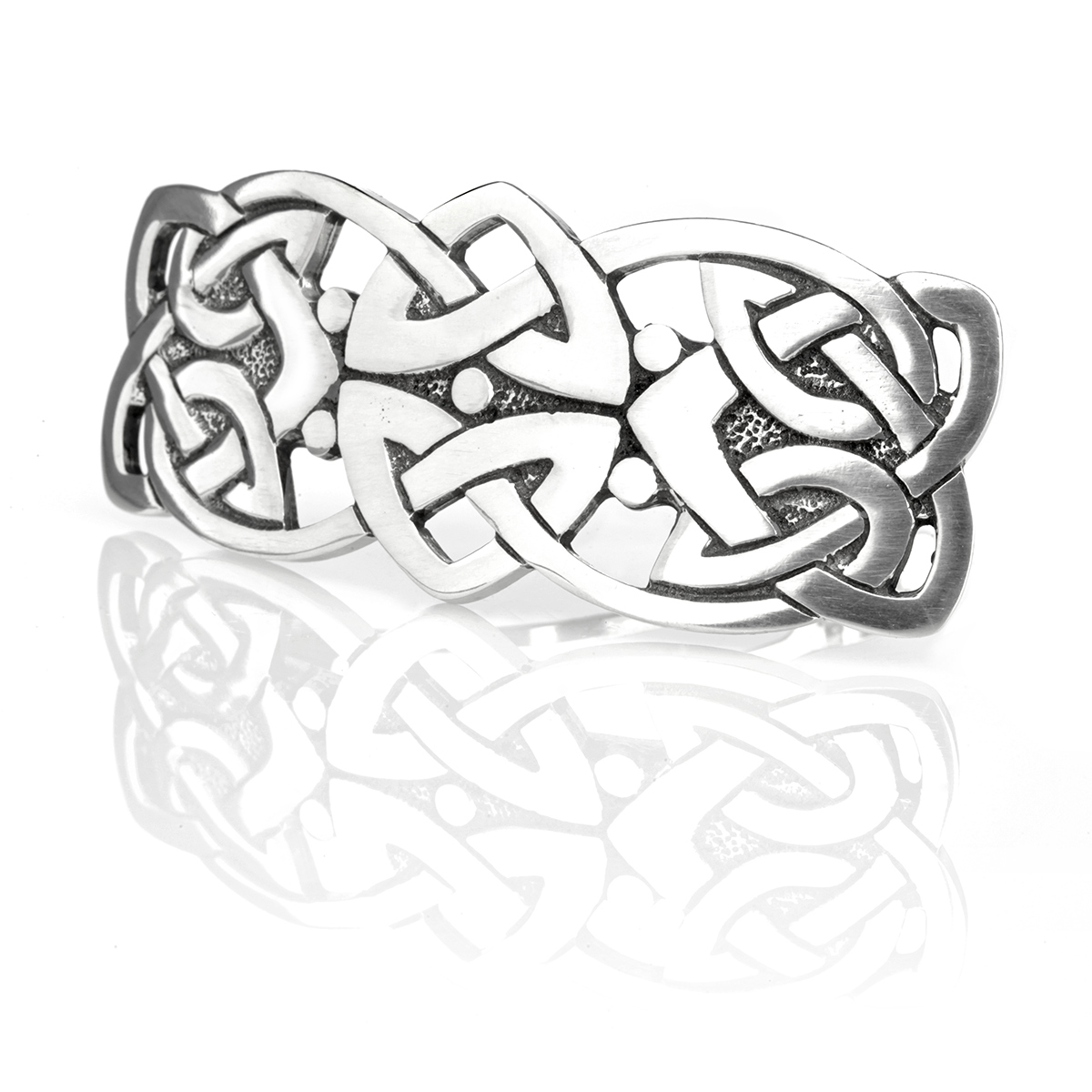 haarspange-keltisch-zinn-silber-knoten-008 Celtic Loop - offen gefertigte keltische Haarspange aus England