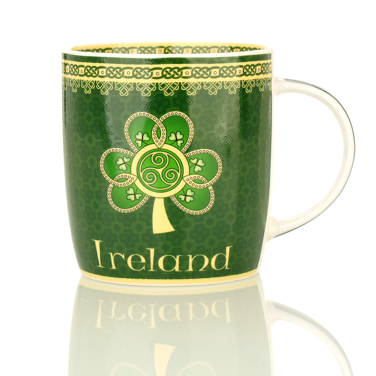 Irish Shamrock Celtic Mug - keltischer Kaffeebecher mit irischen Kleeblättern