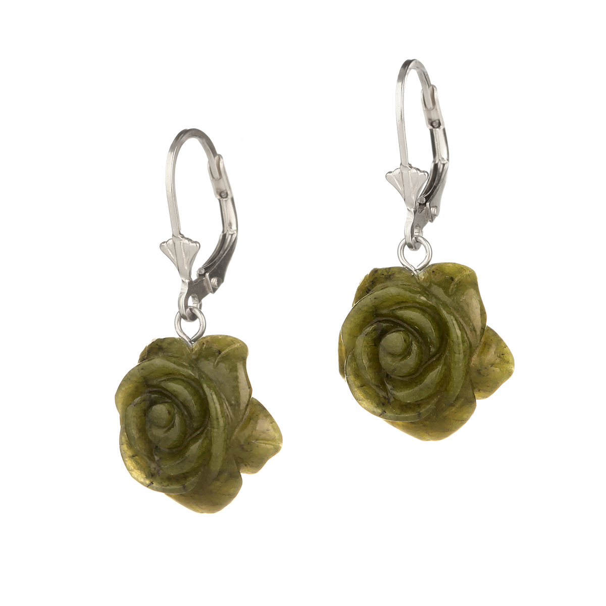 Ohrhaenger-rose-connemara-marmor-silber-001 Shamrock Rose Ohrhänger - Irische Rosen aus Connemara Marmor & Sterling Silber