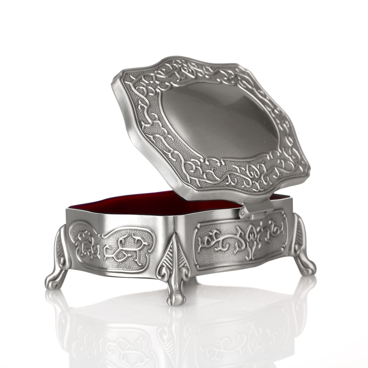 schmuck-schatulle-kasten-keltisch-silber-metall-irland-008 Irische Schmuckschatulle mit floralen keltischen Motiven - Handgefertigt in Irland
