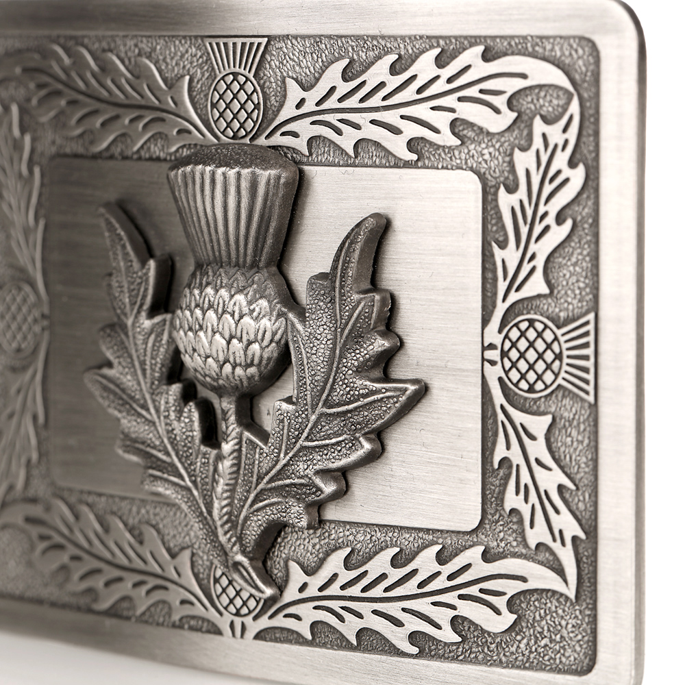 Kilt-buckle-guertelschnalle-distel-thistle-006oWDbka4D8T7E0 Highland Kilt Gürtelschnalle mit schottischen Disteln - antikes Finish