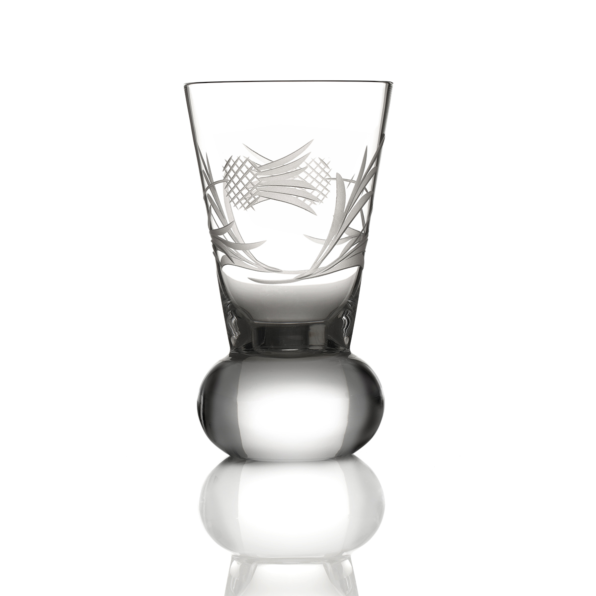 Flower of Scotland - Schottische Distel Kristall Whisky Shotglas aus Schottland