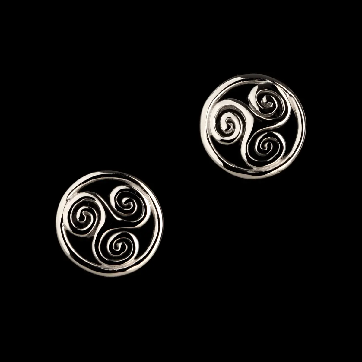 Newgrange Spiral - Keltische Triskele Ohrstecker aus Sterling Silber