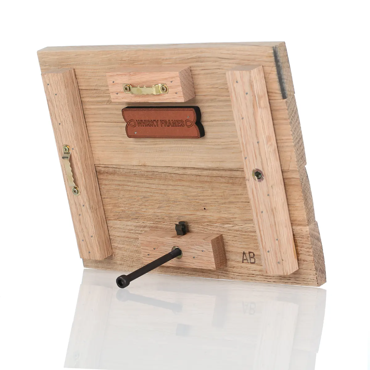 Whiskyfass-Fotorahmen 13x18 cm - Handgefertigt aus recyceltem Fassholz (Eiche)