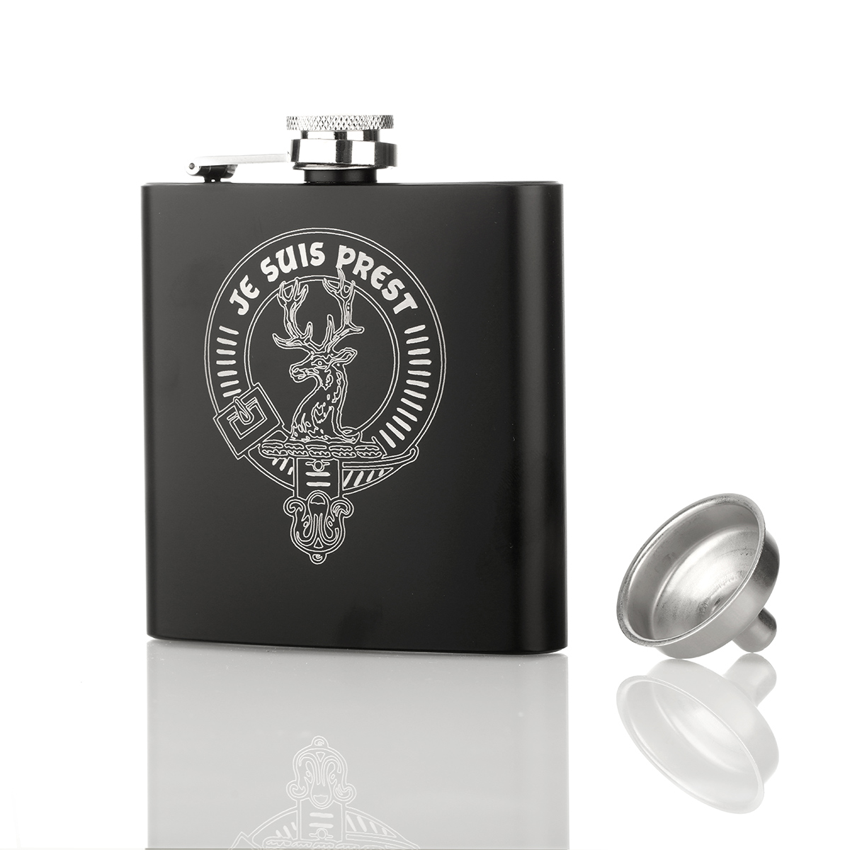 whisky-flachmann-clan-fraser-suis-prest-006 Clan Fraser Flachmann aus Edelstahl – Outlander inspiriert mit Wappen und Motto
