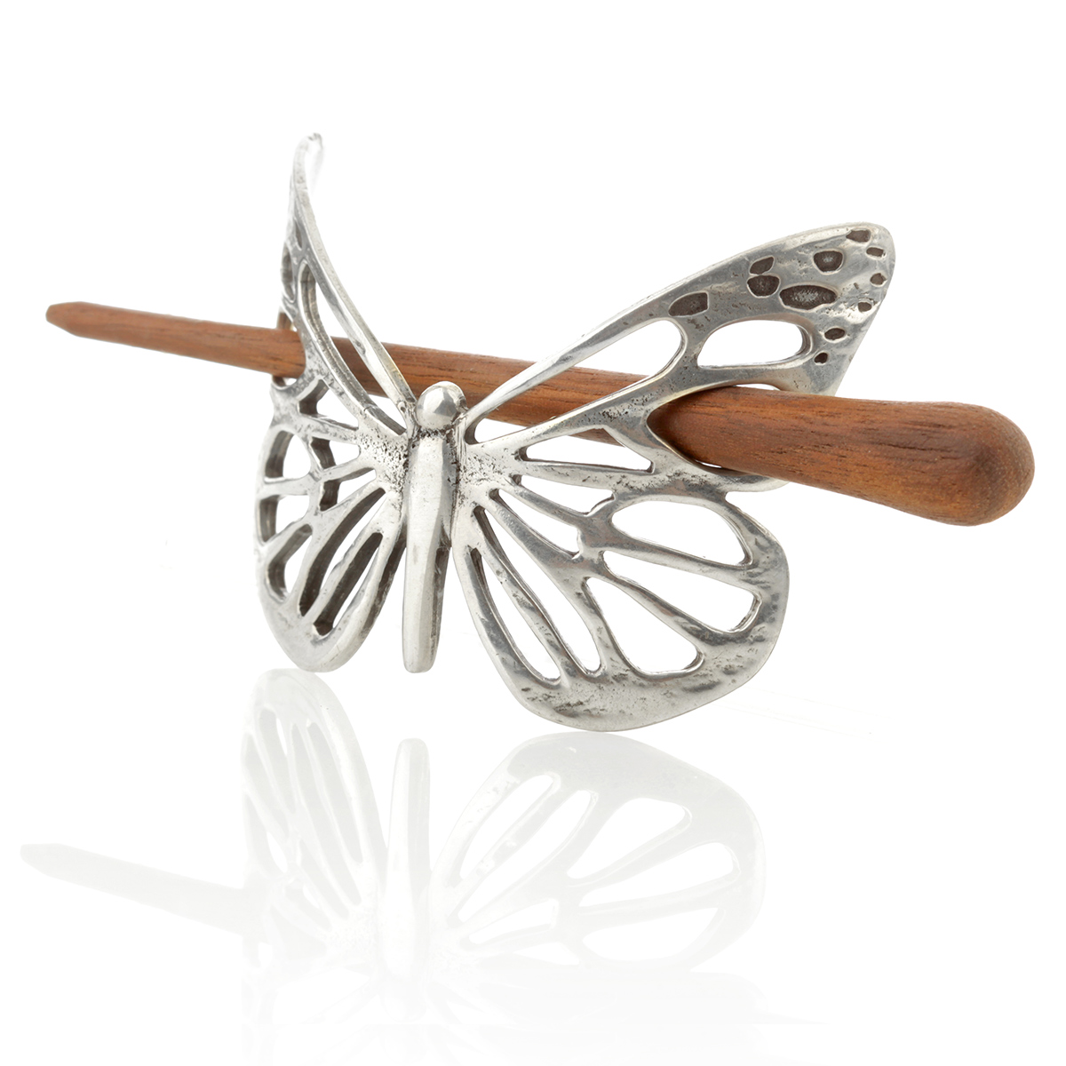 Celtic Butterfly Haarspange - Keltischer Schmetterling mit Stab aus Palisander