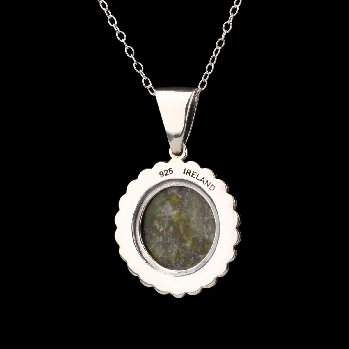 kette-anhaenger-trinity-silber-connemara-irland-003 Connemara Trinity Crystal - irische Kette aus Silber mit Marmor und Markasit
