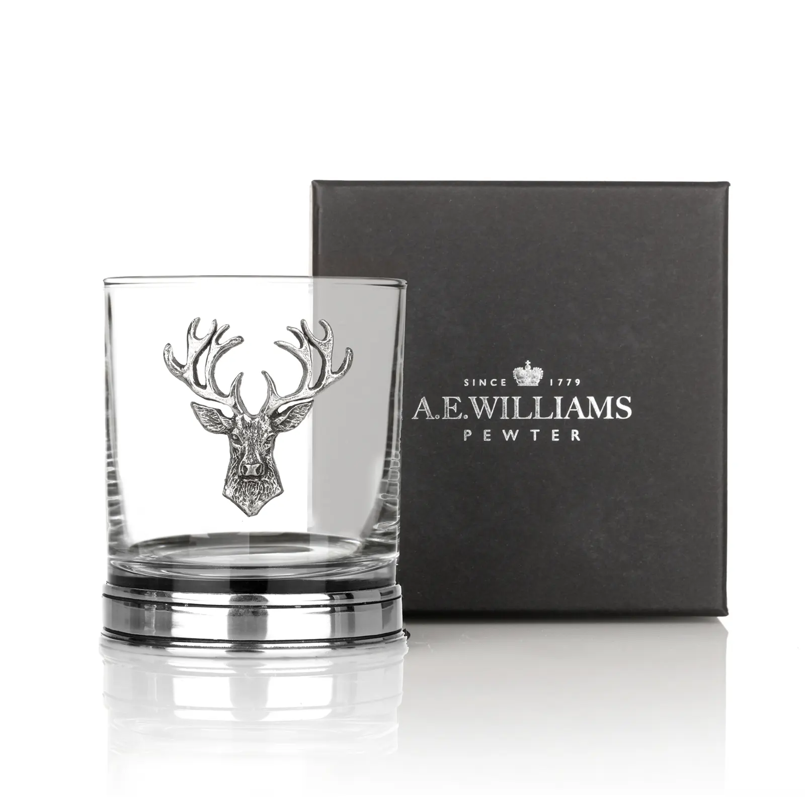 Highland Stag Whisky Tumbler - Handgefertigtes Whiskyglas mit Hirschkopf