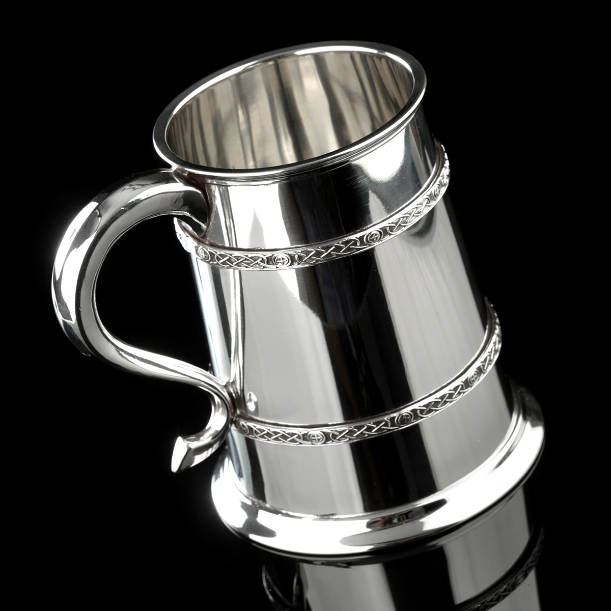 bierkrug-zinnkrug-pint-england-sheffield-keltisch-006 Double Celtic Bands - Keltischer 1 Pint Bierkrug / Zinnkrug aus England