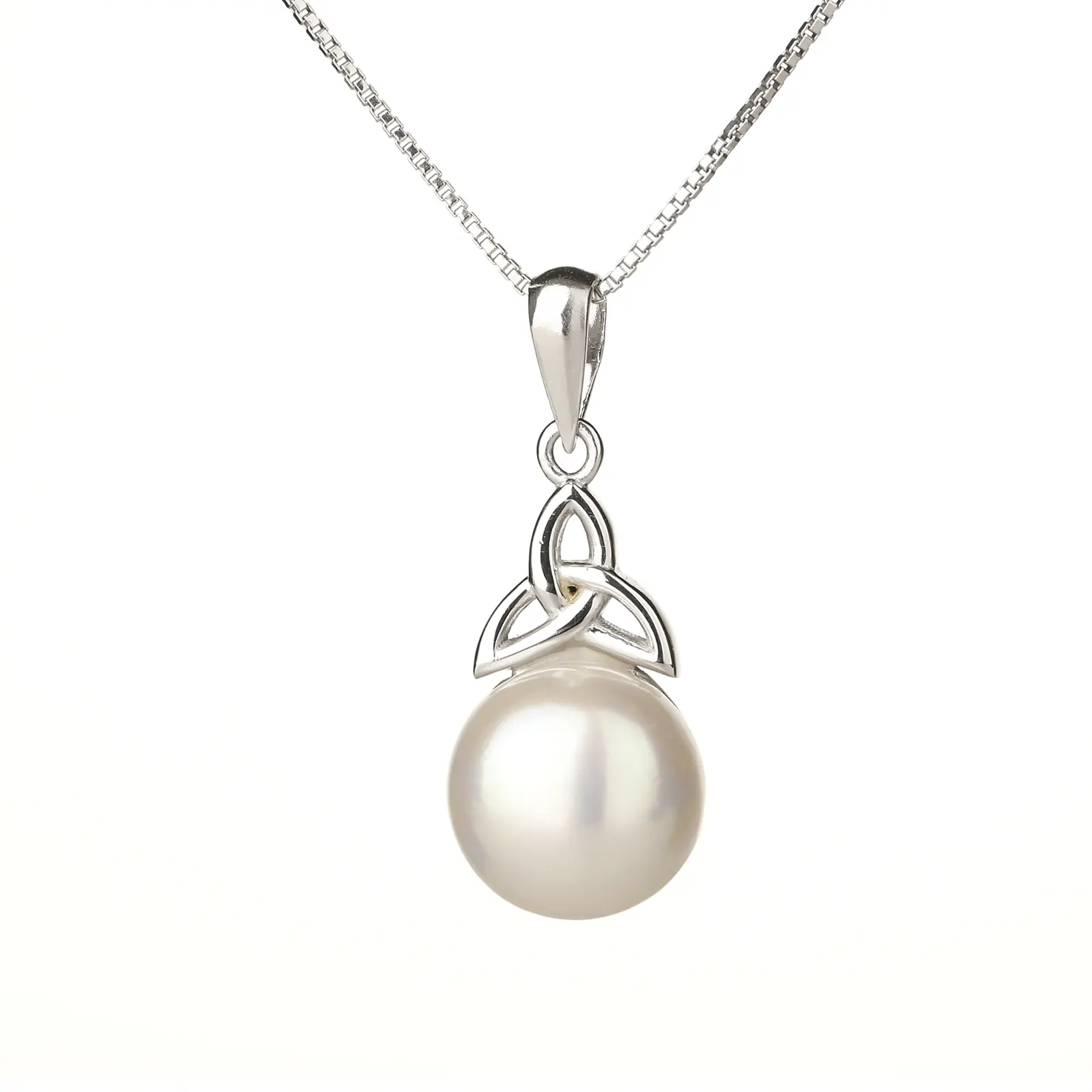 Trinity Pearl Kette aus Sterling Silber mit Perle - handgefertigt in Irland