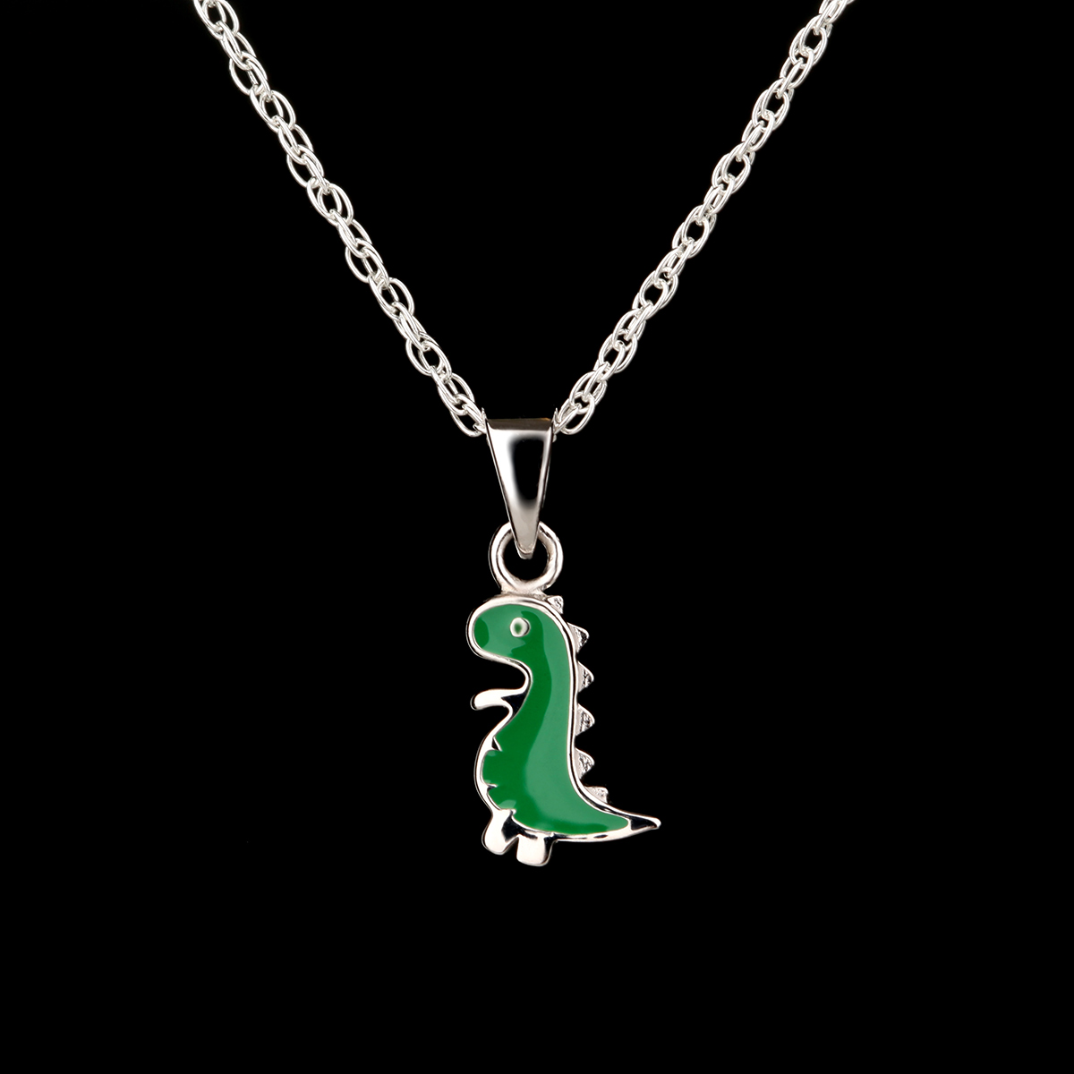 Little Nessie - süße Loch Ness Monster Kette für Kinder - Sterling Silber & Emaille