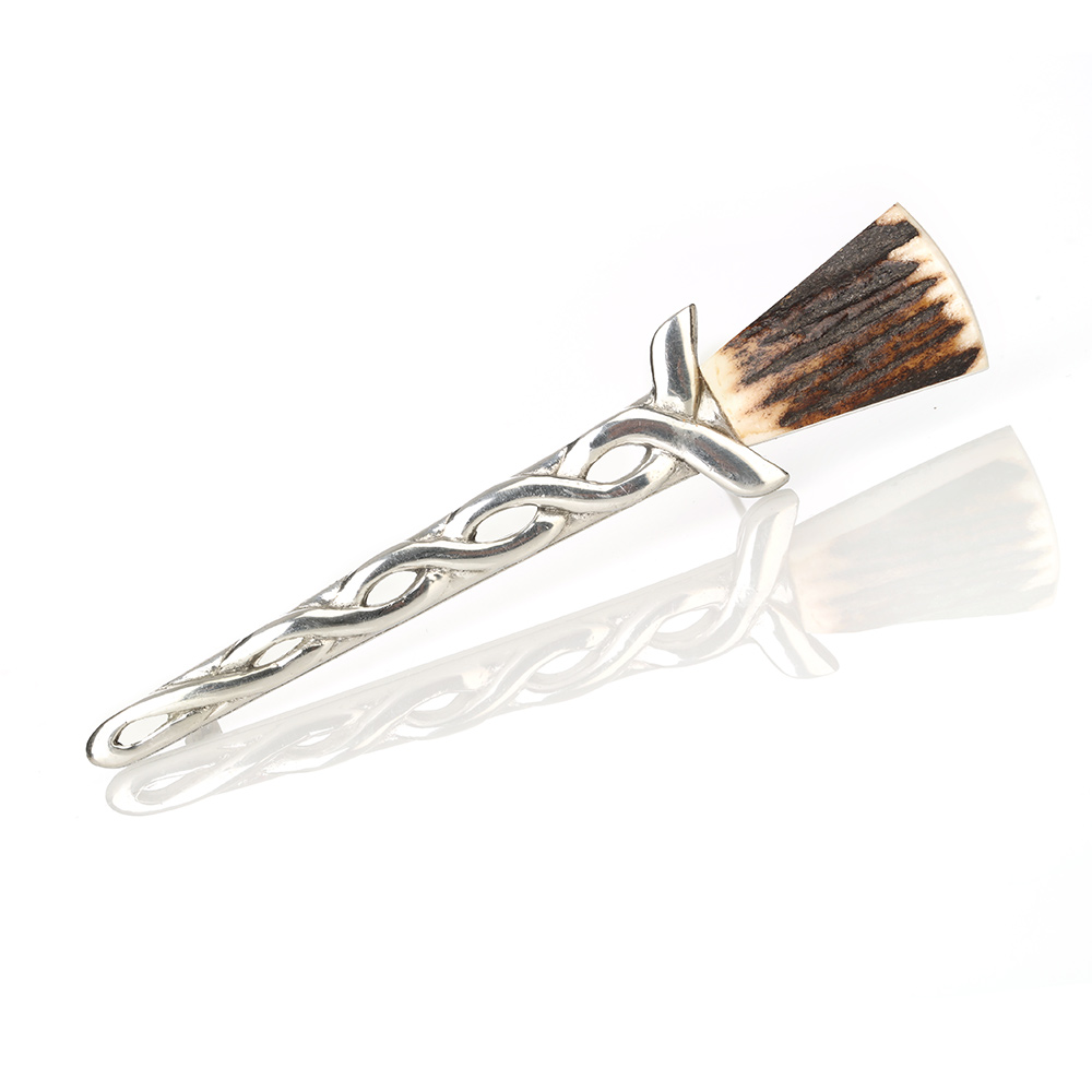 Staghorn Sword Highland Kilt Pin aus Schottland - mit echtem Hirschhorn