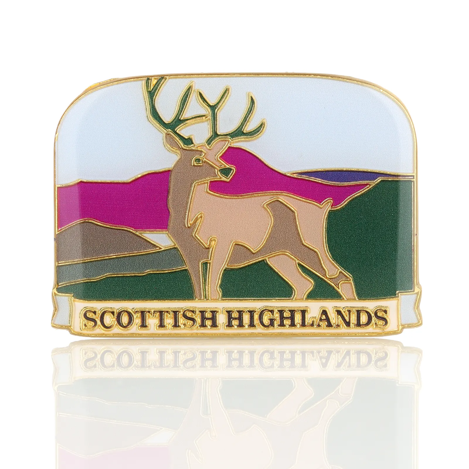 Scottish Highlands Deko-Magnet / Kühlschrankmagnet aus Schottland - Metall & Emaille