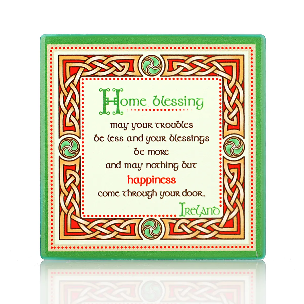 Irish Home Blessing Coaster - Keltischer Keramik-Getränkeuntersetzer aus Irland
