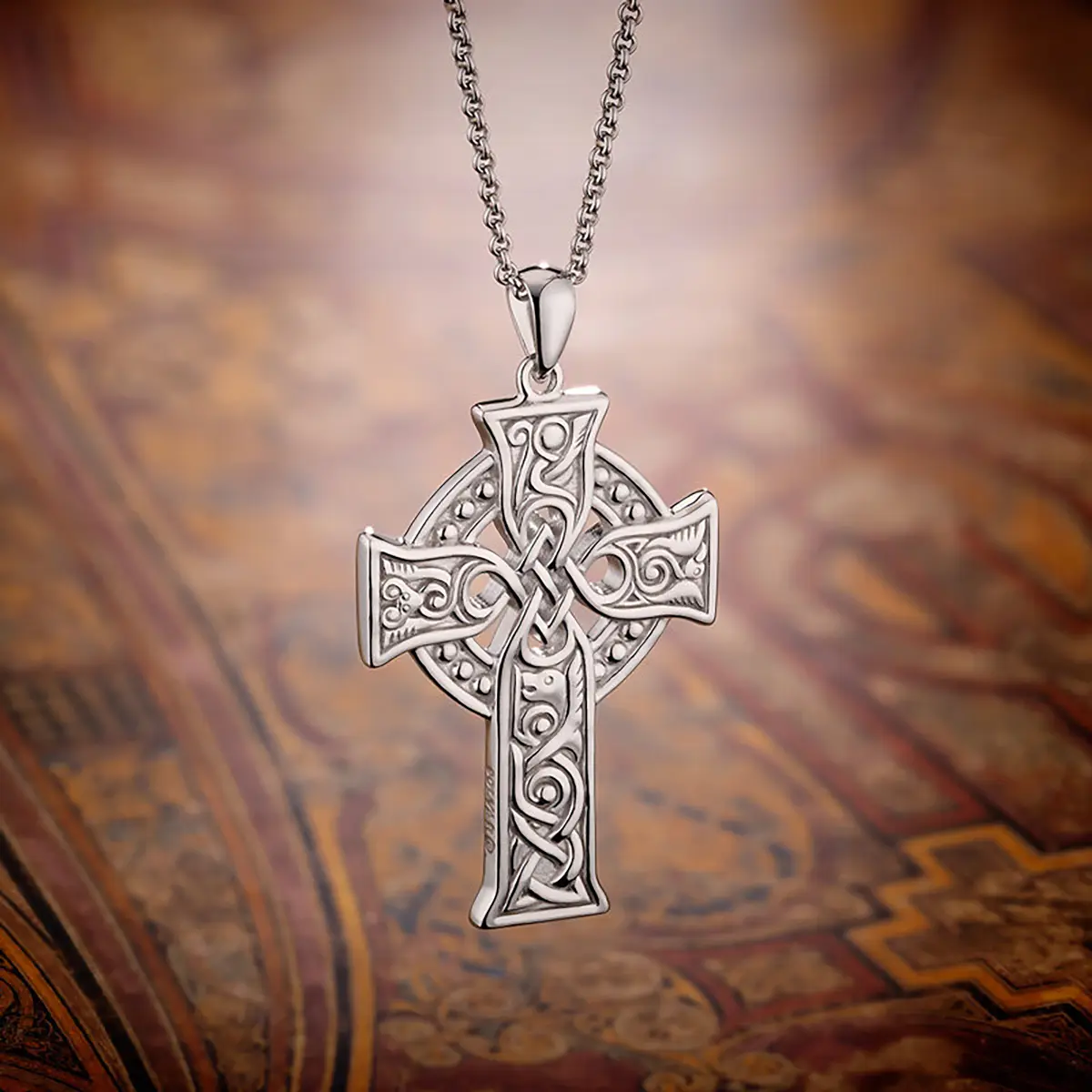 Evangelist Celtic Cross - keltisches Kreuz aus Sterling Silber - Made in Ireland