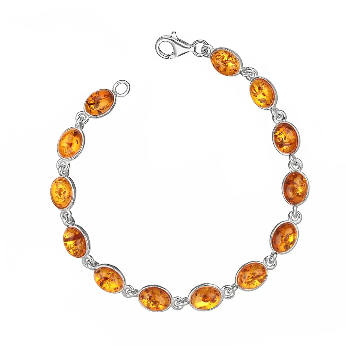 Honey Amber Drop - Irisches Armband aus gelbem Bernstein & Sterling Silber