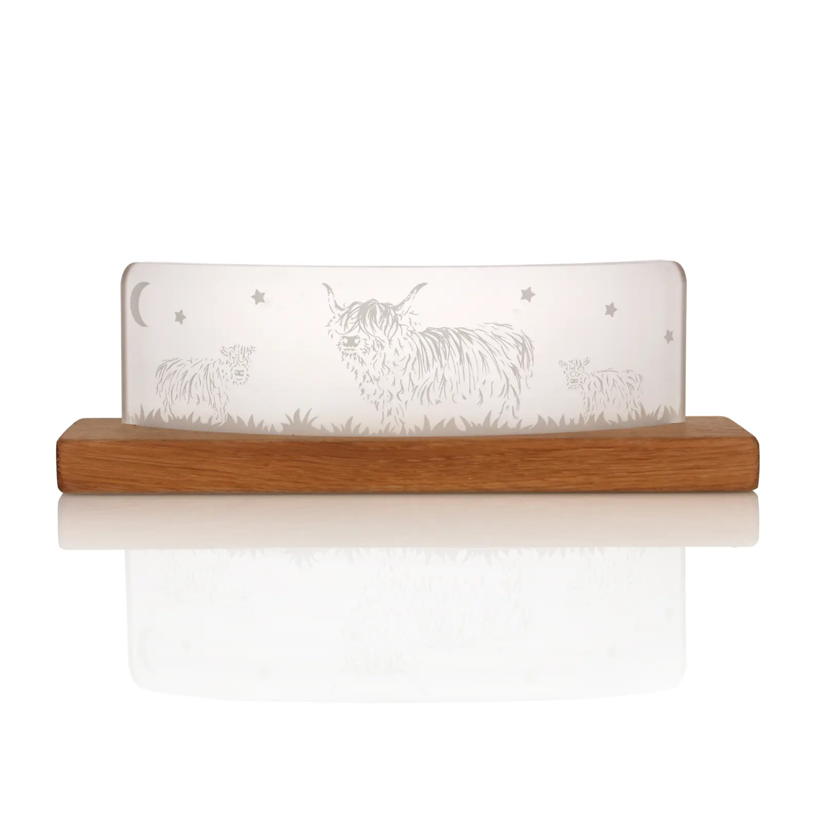 Coo Family Large - Highland Cow Teelichthalter aus recyceltem Whiskyfass