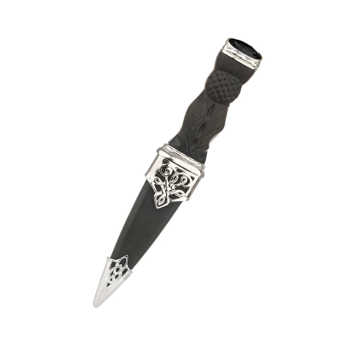 Morar Black Sgian Dubh aus Schottland - keltische Muster & schwarzer Kristall