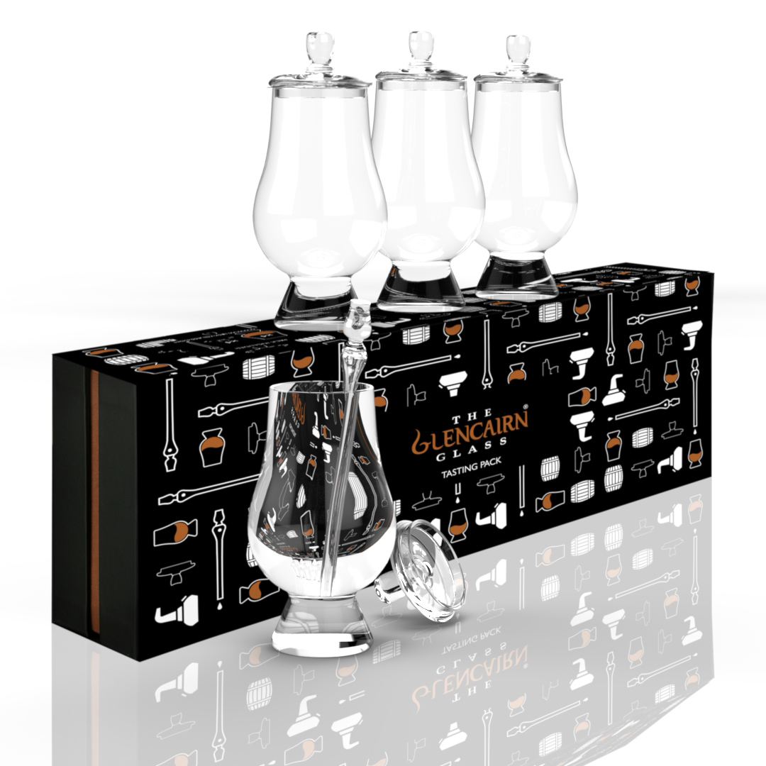 Glencairn-Tasting-Pack The Glencairn Glass Tasting Pack - 4 x Glencairn Glas mit Caps & Pipette im Geschenkkarton