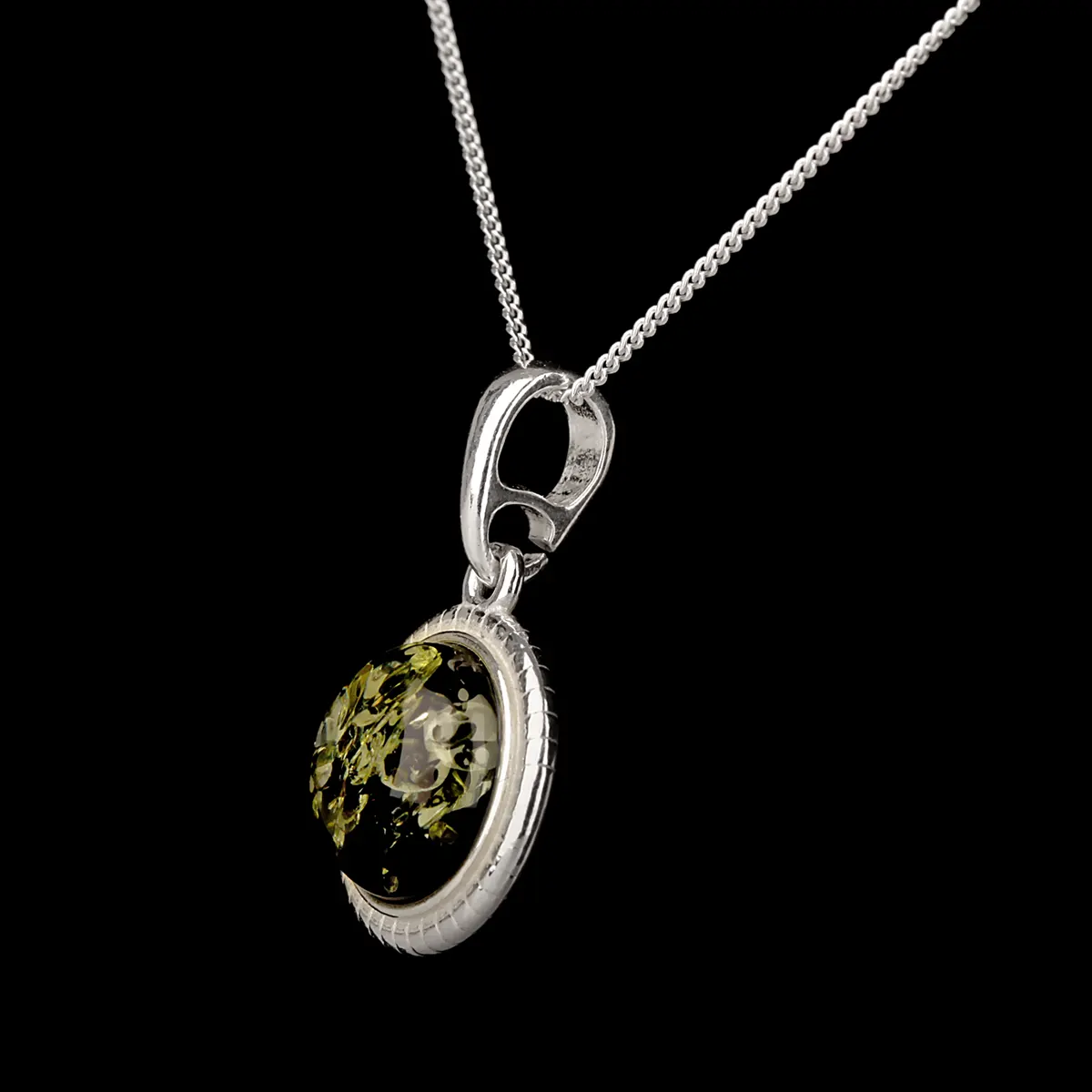 kette-anhaenger-bernstein-amber-gruen-silber-irland-004 Green Amber Circle - Irische Kette aus grünem Bernstein & Sterling Silber