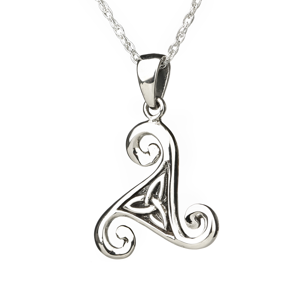 Celtic Spirals & Triskele Kette - Sterling Silber aus Schottland