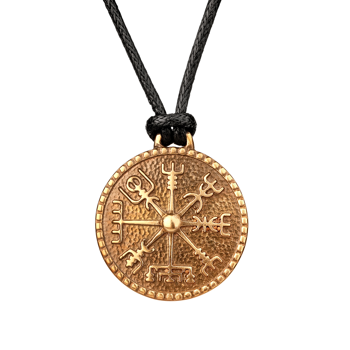 Vegvisir Runen-Kompass aus Bronze - Handgefertigter Anhänger aus England