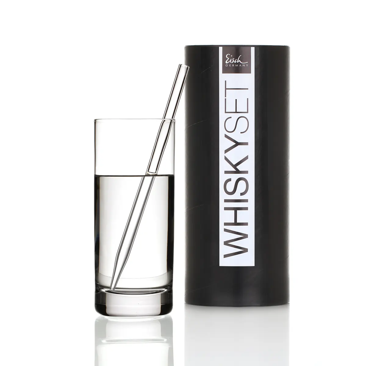Eisch Whisky Tasting Set - Kristallglas Pipette & Wasserglas in Geschenkröhre