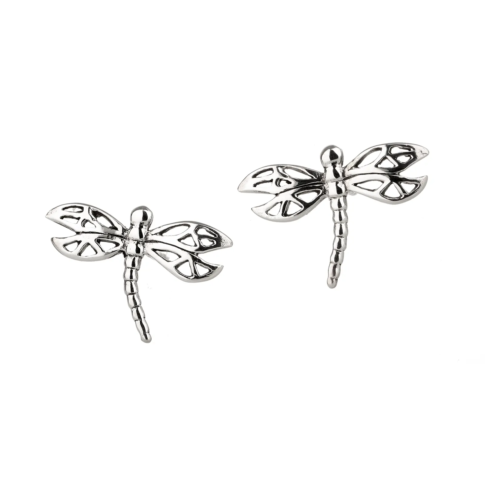 Dragonfly in Amber - Keltische Libellen Ohrstecker aus Sterling Silber
