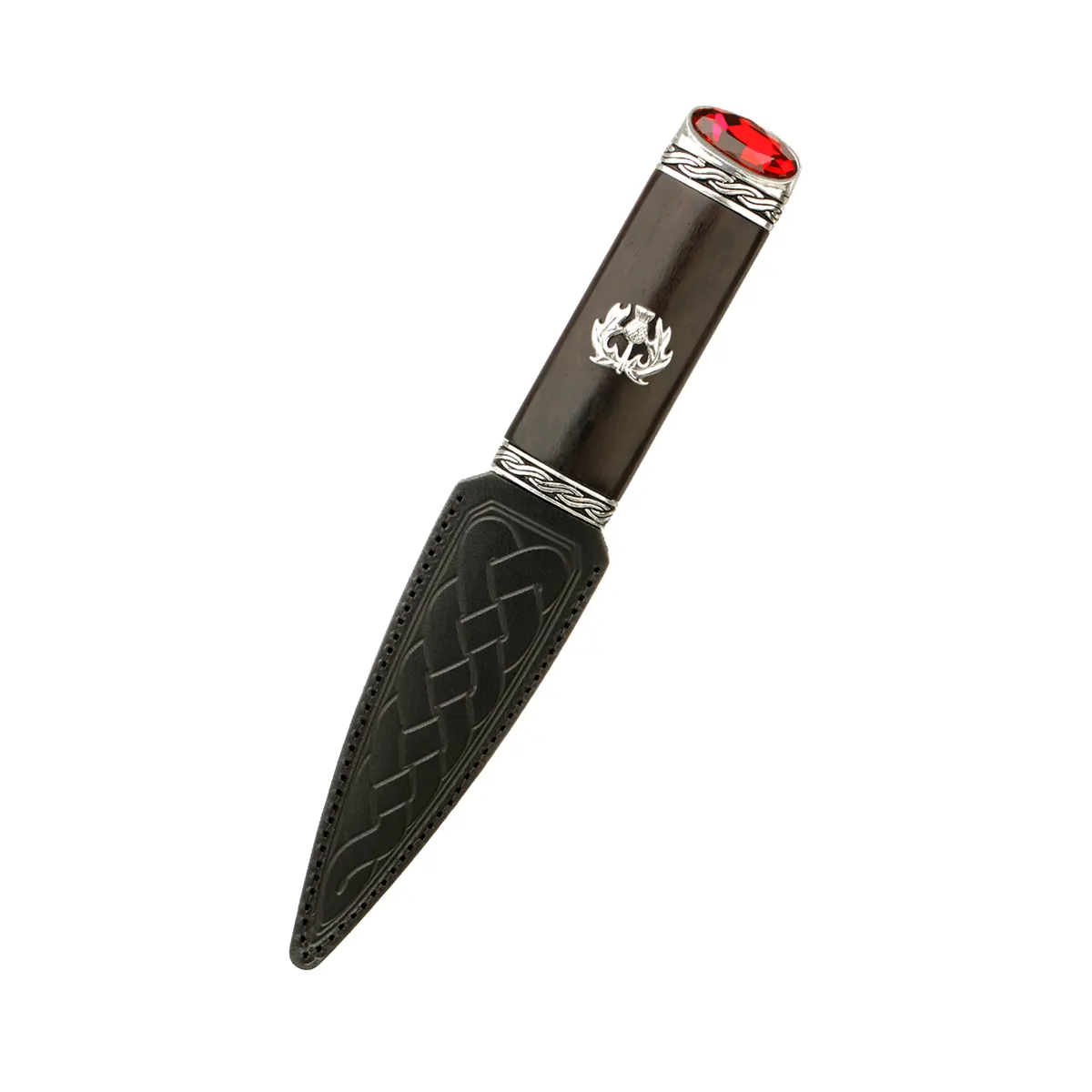 Blackwood Ruby Sgian Dubh - keltische Muster - schottische Distel & Kristall Blackwood Ruby Sgian Dubh - keltische Muster - schottische Distel & Kristall